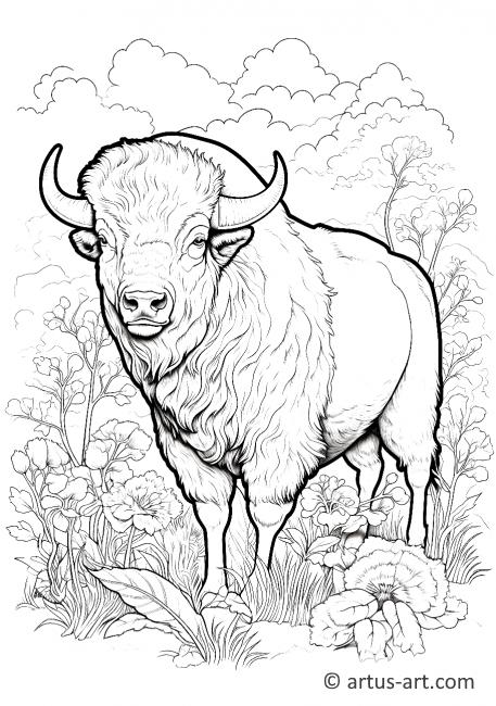 Página para colorear de bisonte americano